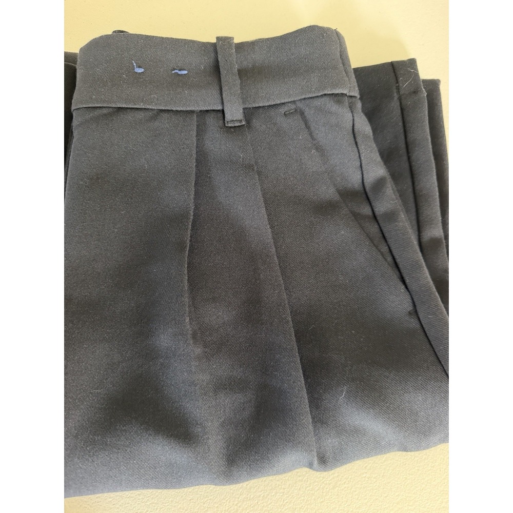 Abercrombie & Fitch Women's Black Solid Pleated Dress Pants Zip Regular 27x32